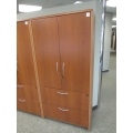 Maple 72 in. 2 Door Enclosed Shelves w 2 Drawer Lateral File